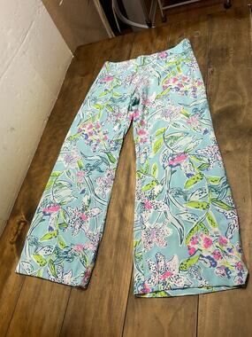 Lilly Pulitzer Bal Harbour Palazzo Pants Multi Color Floral Size Medium